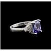 Image 1 : 3.54 ctw Tanzanite and Diamond Ring - 14KT White Gold