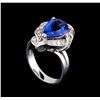 Image 4 : 3.04 ctw Tanzanite and Diamond Ring - 14KT White Gold