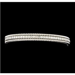 1.72 ctw Diamond Bangle Bracelet - 14KT White Gold