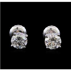 1.03 ctw Diamond Stud Earrings - 14KT White Gold