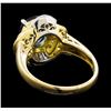 Image 3 : 2.27 ctw Sapphire and Diamond Ring - 18KT Yellow Gold