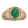 Image 1 : 2.28 ctw Emerald and Diamond Ring - 14KT Yellow Gold