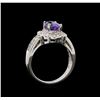 Image 4 : 14KT White Gold 1.49 ctw Tanzanite and Diamond Ring