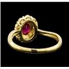 Image 3 : 0.77 ctw Ruby and Diamond Ring - 18KT Yellow Gold