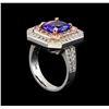 Image 4 : 14KT Rose and White Gold 3.10 ctw Tanzanite and Diamond Ring