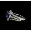 Image 3 : 5.26 ctw Tanzanite and Diamond Ring - 14KT White Gold