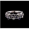 Image 2 : 0.30 ctw Blue Sapphire and Diamond Ring - 14KT White Gold