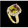 Image 4 : 3.73 ctw Ametrine and Diamond Ring - 14KT Yellow Gold