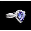 Image 1 : 1.97 ctw Tanzanite and Diamond Ring - 14KT White Gold