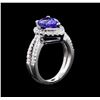 Image 4 : 1.97 ctw Tanzanite and Diamond Ring - 14KT White Gold