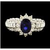 Image 2 : 1.25 ctw Sapphire and Diamond Ring - Platinum