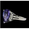 Image 1 : 4.98 ctw Tanzanite and Diamond Ring - 14KT White Gold