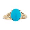 Image 1 : 2.41 ctw Turquoise and Diamond Ring - 10KT Yellow Gold