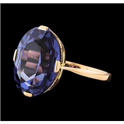 5.00 ctw Lab Created Alexandrite Ring - 14KT Rose Gold