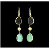 Image 1 : Multi-Color Stone Earrings - 14KT Yellow Gold