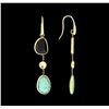 Image 2 : Multi-Color Stone Earrings - 14KT Yellow Gold