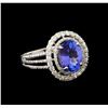 Image 1 : 2.66 ctw Tanzanite and Diamond Ring - 14KT White Gold