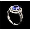 Image 4 : 2.66 ctw Tanzanite and Diamond Ring - 14KT White Gold