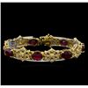 Image 1 : 14KT Yellow Gold 30.97 ctw Ruby and Diamond Bracelet