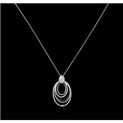 1.01 ctw Diamond Pendant With Chain - 14KT White Gold