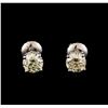 Image 1 : 14KT White Gold 1.09 ctw Diamond Solitaire Earrings