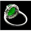 Image 3 : 4.63 ctw Jade and Diamond Ring - Platinum