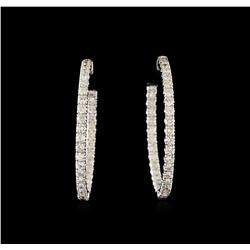 3.01 ctw Diamond Earrings - 14KT White Gold