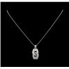 Image 1 : 14KT White Gold 0.83 ctw Diamond Pendant With Chain