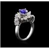 Image 3 : Platinum 1.07 ctw Tanzanite and Diamond Ring