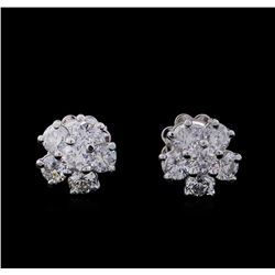 1.33 ctw Diamond Stud Earrings - 14KT White Gold