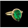 Image 1 : 14KT Yellow Gold 2.68 ctw Emerald and Diamond Ring