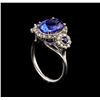 Image 4 : 14KT White Gold 4.08 ctw Tanzanite, Sapphire & Diamond Ring