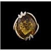 Image 2 : 18KT Yellow Gold 28.10 ctw Champagne Quartz and Diamond Ring