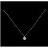 Image 2 : 0.42 ctw Diamond Pendant With Chain - 14KT Two Tone Gold