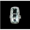 Image 2 : GIA Cert 9.59 ctw Aquamarine and Diamond Ring - 14KT White Gold
