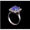 Image 4 : 4.24 ctw Tanzanite and Diamond Ring - 14KT White Gold