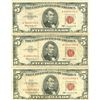 Image 1 : 1963 $5 VG/XF Red Seal Note Lot of 3