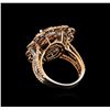 Image 3 : 14KT Two-Tone Gold 3.84 ctw Morganite and Diamond Ring