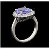 Image 4 : 4.09 ctw Tanzanite and Diamond Ring - 14KT White Gold