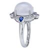 Image 2 : 7.08 ctw Moon Stone, Blue Sapphire, and Diamond Ring - 14KT White Gold