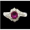 Image 2 : 1.13 ctw Ruby and Diamond Ring - Platinum