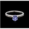 Image 2 : 0.81 ctw Sapphire and Diamond Ring - 10KT White Gold