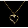 Image 1 : 10KT Yellow Gold Diamond Heart Pendant With Chain