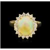 Image 2 : 2.48 ctw Opal and Diamond Ring - 14KT Yellow Gold