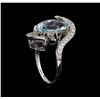 Image 4 : 4.46 ctw Aquamarine and Diamond Ring - 14KT White Gold