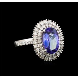 14KT White Gold 2.51 ctw Tanzanite and Diamond Ring