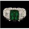 Image 2 : 3.81 ctw Tourmaline and Diamond Ring - Platinum