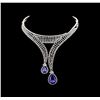 Image 1 : GIA Cert 33.80 ctw Tanzanite and Diamond Jewelry Suite - 14-18KT White Gold