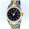 Image 1 : Rolex Two-Tone Black Tapestry Index Jubilee Band DateJust Ladies Watch