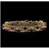 Image 1 : 7.74 ctw Ruby and Diamond Bracelet - 14KT Yellow Gold